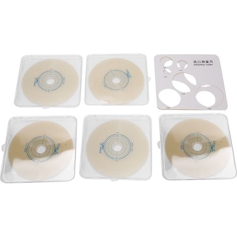 5 pièces/boîte de poches de stomie système 2 pièces, couvre-stomie, urine fixe, jetable, ouverture 20-45mm, châssis n°45 (1/5)