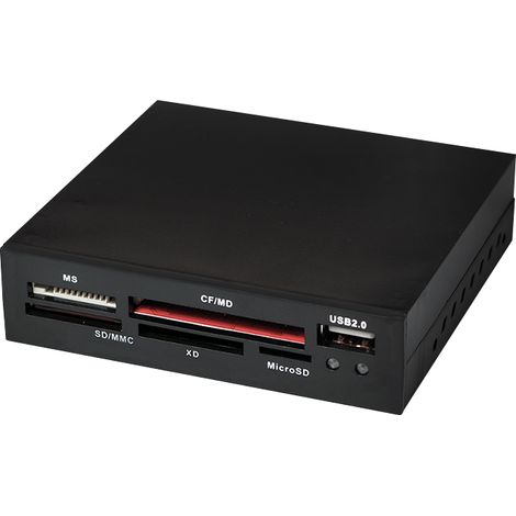 Lettore di schede USB 2.0, slot interno da 3,5" per installazione, nero, Logilink (1/5)
