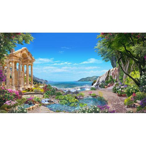 Papier peint panoramique - Paysage Grèce - 130 cm x 72 cm (1/2)