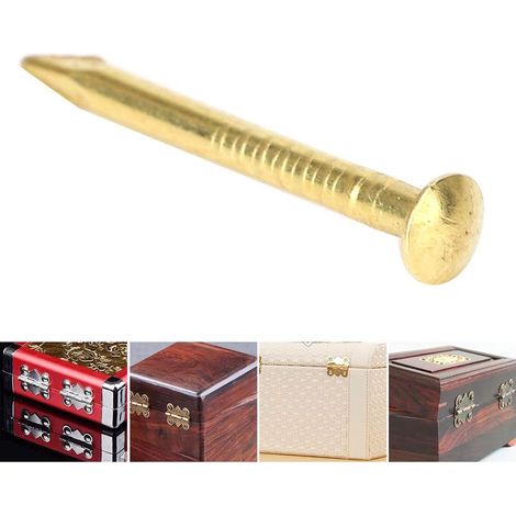 100 Clous en Laiton à Tête Ronde pour Fixation de Charnières, Quincaillerie Meuble 10-22mm (1/5)