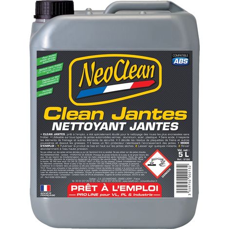 Nettoyant jantes CLEAN JANTES concentré - bidon de 5 litres - Ce produit de marque NEOCLEAN est neuf.