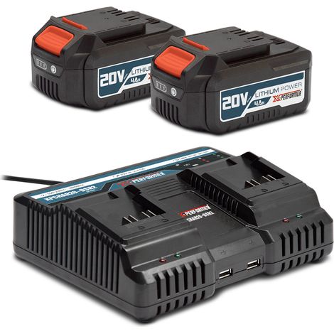Kit de démarrage composé de 2 batteries 4A et un chargeur double pour concept X-Performer. (1/4)