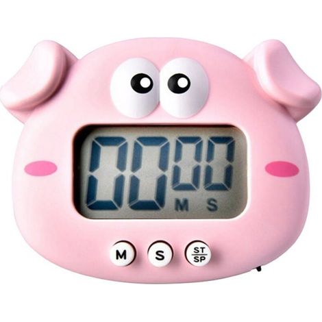 Minuteur de cuisine numérique mignon animal minuteur avec aimant puissant support arrière alarme sonore grand écran minuteur de (1/4)