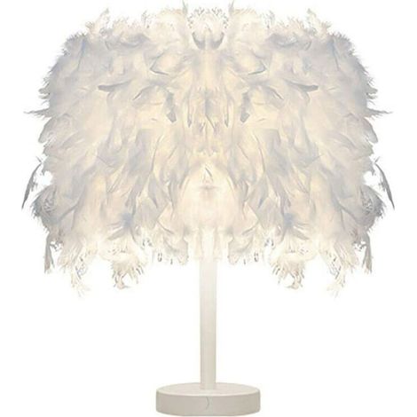 Moderne Lampe de Table Plume Blanche pour Enfants Chambre Salle de lecture (1/4)