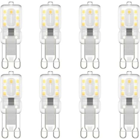 Lot de 8 ampoules LED G9, G9 LED 220 V Blanc naturel 4000 K 3 W équivalent halogène 30 W [Classe énergétique E] (1/5)