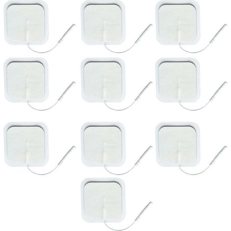 Lot de 10 électrodes de massage de 5 cm (2 pouces) avec connecteur à broches de 2 mm, réutilisables, pour électrothérapie musculaire. (1/5)