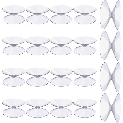 Ventosas de doble cara, 20 unidades, ventosas transparentes de 3 cm, ventosas aislantes extrafuertes de plástico PVC para colgar cortinas, espejos de mesa, ventanas y espejos de baño