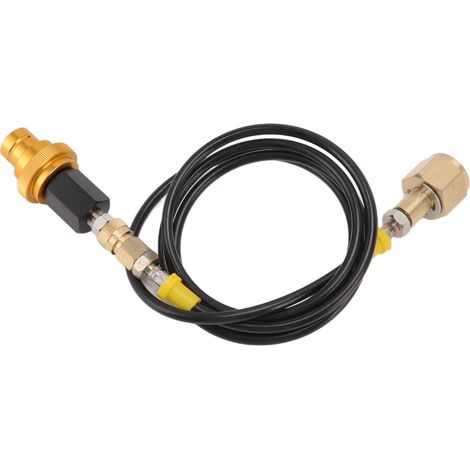 Kit de tuyau adaptateur eau et soda pour gonfleurs de bouteilles de gaz DUO, Terra et Art, adaptateur rapide doré, tuyau noir, 1,5 m (1/5)