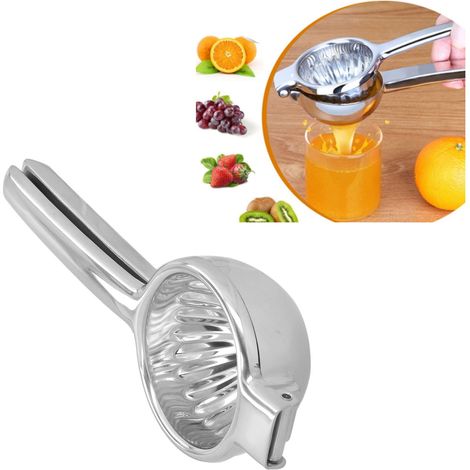 Grand presse-agrumes manuel avec poignée lisse et confortable, en acier inoxydable 304, parfait pour une utilisation simple en cuisine. (1/5)