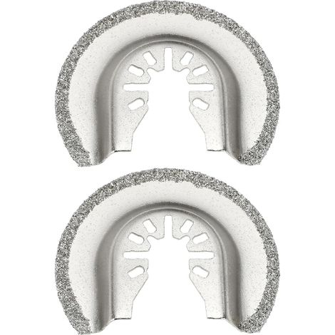 Lot de 2 Lames de Scie Diamantées Demi-cercle 64mm Lame de Coupe à Lames Diamantées Oscillantes pour Outils Multiples élimination des Grains Coulis Compatible avec Compatible avec (1/5)
