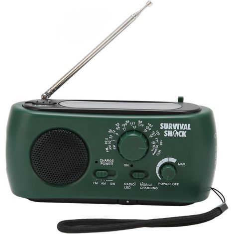 Handkurbelradio, tragbar, praktisch, LED-Taschenlampe, Outdoor-Mehrband-AM/FM/SW-Solar-Handkurbelradio (1/5)