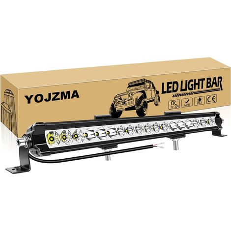 20 pouces 60W Barre lumineuse à LED, 12V 6000LM Lumière de Travail  rangée simple, Combiné Spot+Flood, Blanc 6000K, IP67 étanche, pour conduite tout-terrain, 4x4, Véhicules, camion (1/5)