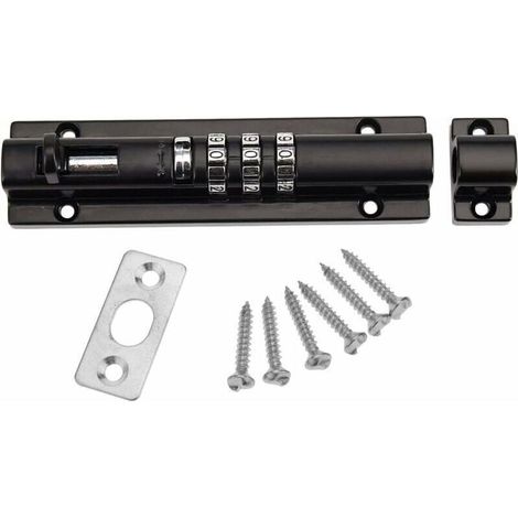 Mechanical Code Door Lock Keyless Combination Gate Lock Fixing Screws for Cabinet Garden Garage Black (1/5)