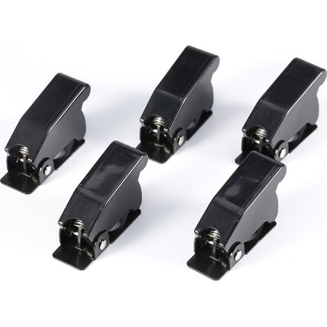 5Pcs Black Safety Switch Flip Cap Cover Guard For Car Toggle Switch
