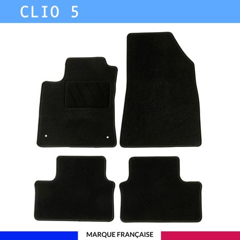 Tapis de voiture sur mesure pour Renault Clio 5 (dès 2019) – Lot de 4 pièces – Antidérapant avec renfort talon – Installation facile