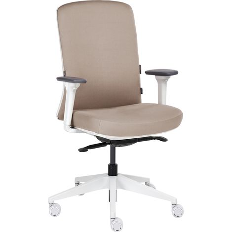 Silla de oficina ergonómica respaldo ajustable asiento deslizante reposabrazos ajustables soporte lumbar gris pardo Kamilon (1/5)