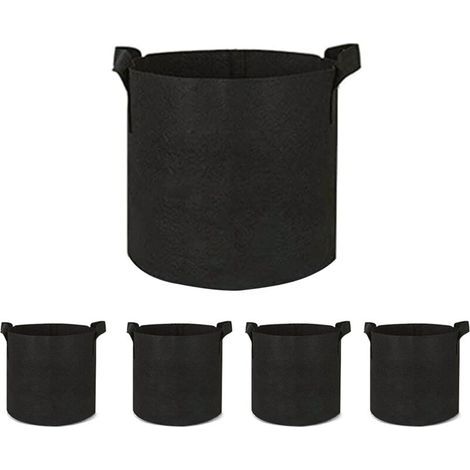 Tragbarer Gartenbeutel, 30x25/35x30 cm, 5er-Pack, schwarz (1/4)