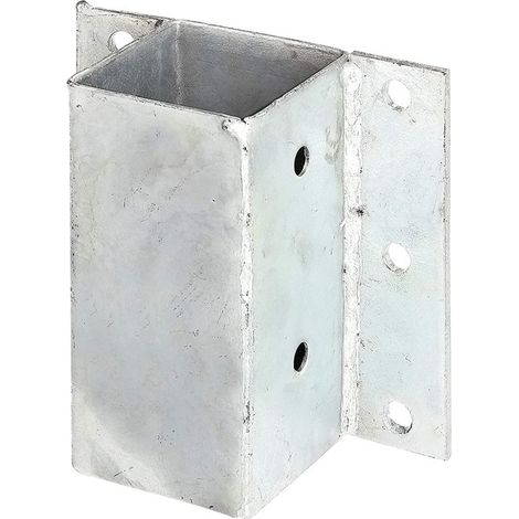 Anclaje de pared metalico cuadrado 9x9x15 cm  Anclaje metálico Galvanizado Pared para Postes  Soporte para Poste de Madera (1/4)
