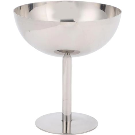 Coupe à glace avec pied, compatible lave-vaisselle, en acier inoxydable 304, idéale pour les cocktails, les salades et les fruits. (1/5)