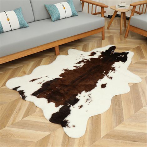 Tapis Imitation Cuir 85x110cm Style Ranch Antidérapant Salon Chambre Salle de Bain Facile à Nettoyer (1/4)
