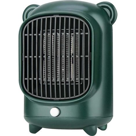 Radiateur Soufflant Céramique 500W Silencieux, Mini Chauffage Électrique Mobile Basse Consommation pour Salle de Bain Bureau, Protection Surchauffe (Vert) (1/5)