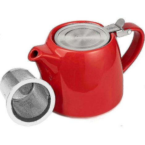 Théière en céramique rouge pour thé en vrac avec infuseur et couvercle, 550 ml / 18,6 oz pour 1 ou 2 personnes - Bon état (1/5)