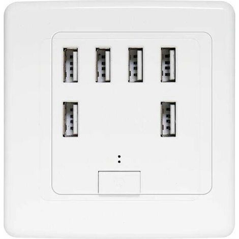 prise murale universelle USB, 6 ports intégrés, panneau de charge 220V 4A, charge rapide (1/5)