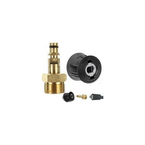 Adaptateur de connexion rapide pour nettoyeur haute pression pour Karcher K2 K3 K4 K5 K6 K7, raccord rapide en laiton M22 de 14 mm pour pistolet et conversion de tuyau de nettoyeur haute (1/5)