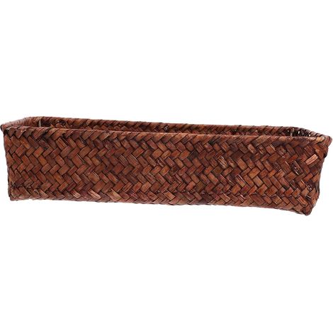 Panier tissé herbe de mer, organisateur naturel pour couverts et condiments (1/4)