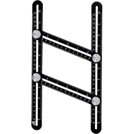 Gabarit de traçage en alliage d'aluminium, règle de mesure multi-angles, outil de gabarit d'angle pour artisans, constructeurs et bricoleurs (25 cm)