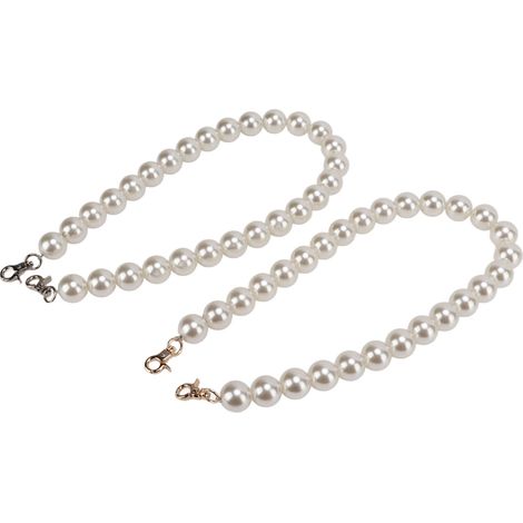 2Pcs Pearl Bead Bag Chain 60cm Workmanship Easily Install Detachable Bag Chain Accessories for Wallets Handbags20mm (1/5)