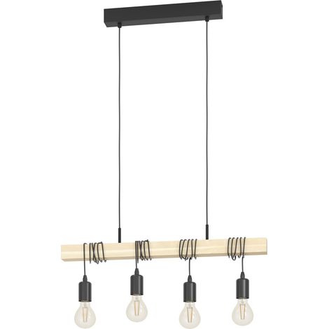 Lampe suspendue Townshend Aspect bois - 4x E27 - 43512