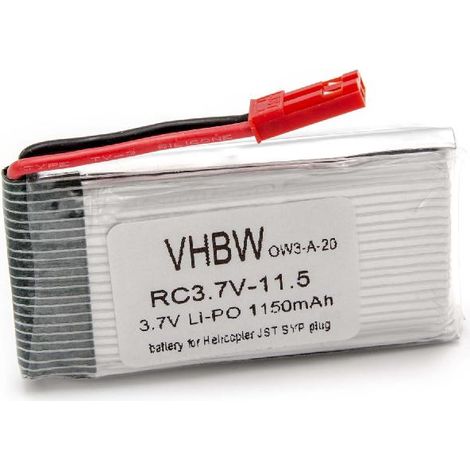 vhbw Batería de Li-Ion 1150mAh (3.7V) para helicóptero modelo RC JST SYP
