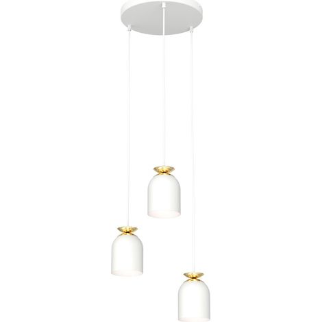 Suspension loft métal blanche/or 3xE27 15W TARGET Emibig (1/5)