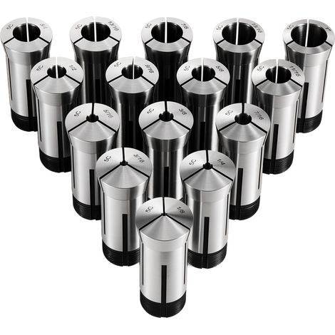 VEVOR 5C Spannzangen Set 1/8"-1" 15-tlg Präzisions-Rundspannzangen Typ 385E, für Fräsmaschinen & Bohrmaschinen, 0,0008" Rundlaufgenauigkeit, Drehfutterwerkzeug Koffer, Gehärtet & Geschliffen, Stahl (1/5)