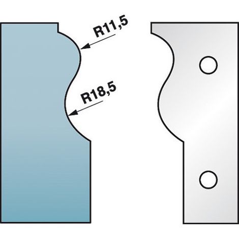 Diamwood Jeu de 2 fers profilés avec Acier SP - 90 x 5,5 mm - 90 mm longueur, 5,5 mm largeur - 5,5 mm épaisseur - N°3 M590.303 - Compatible porte-outils toupie (1/2)
