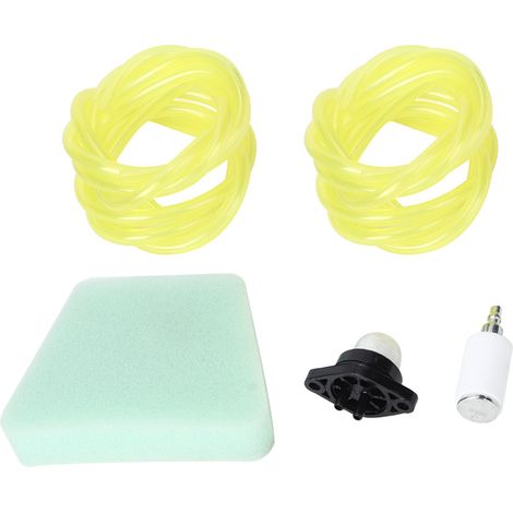 Kit de filtres et lignes de carburant pour chaîne - Compatible avec tronçonneuse Poulan Craftsman, modèle 1950 et PT350 (4 pièces: 2 conduites, 1 pompe, 1 filtre, 1 bougie)