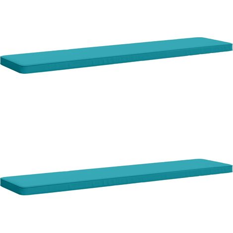 Coussins de banc 2 pièces VUGHT 2 pc 100 % polyester Turquoise vidaXL (1/5)