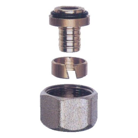 Raccordo a vite Jet line - Tubo PER - alloggiamento piatto - Femmina 15x21 Ø12