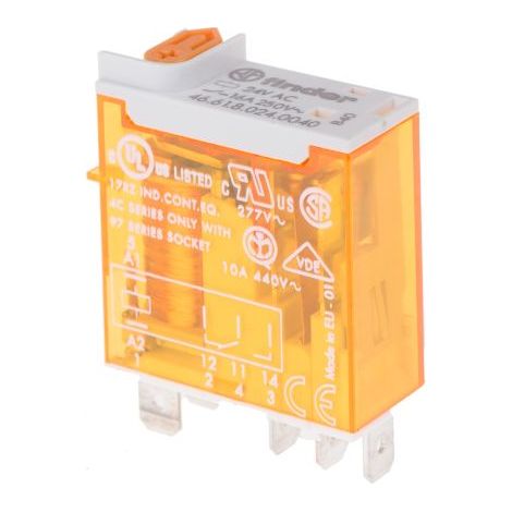 Mini relais industriel Bobine Finder 24V AC 16A 466180240040 (1/4)