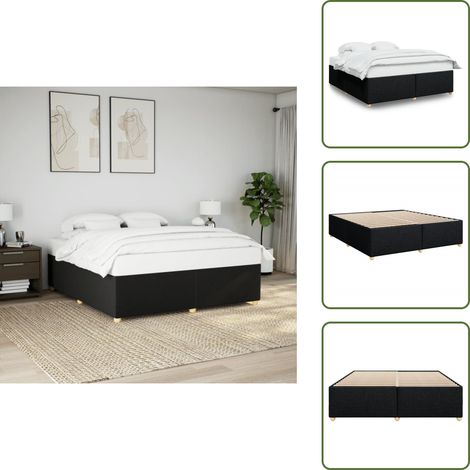 vidaXL Cadre de lit sans matelas noir 180x200 cm tissu (1/5)