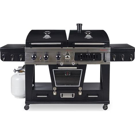Barbecue à gaz 3 brûleurs inox – Grill au charbon avec plateau réglable – Fumoir électrique 1,5m² surface cuisson – Pit Boss Memphis Ultimate – Pitboss