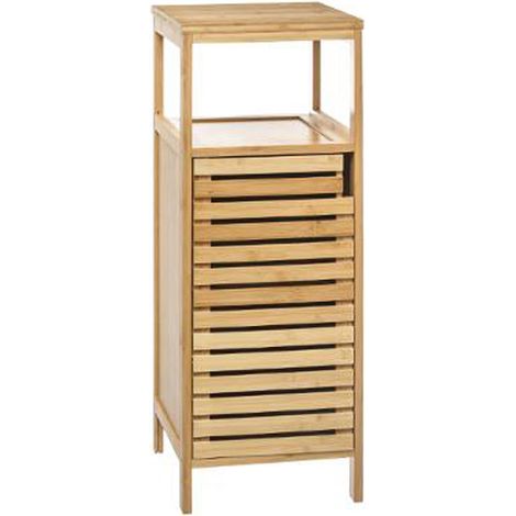 Meuble bas avec 1 porte en bambou naturel - Dim : L.30 x P.30 x H.78.5cm