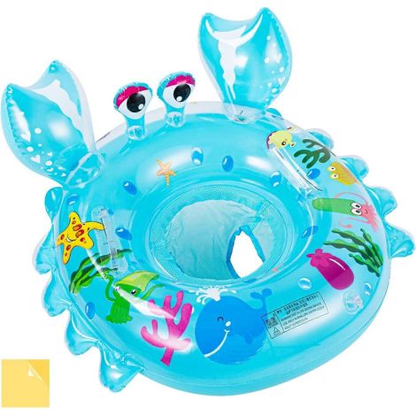 Siège de piscine pour bébé avec kit de réparation, bouée flottante pour enfant, siège gonflable pour nourrisson de 6 mois à 3 ans, bleu (1/5)