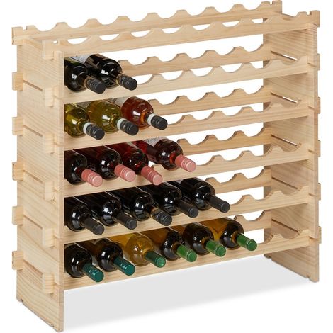 Botellero de madera apilable para 48 botellas