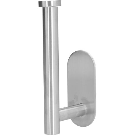 Porte-rouleau essuie-tout en acier inoxydable 304, sans perçage, forme ronde, brossé, pour cuisine et salle de bain (1/5)