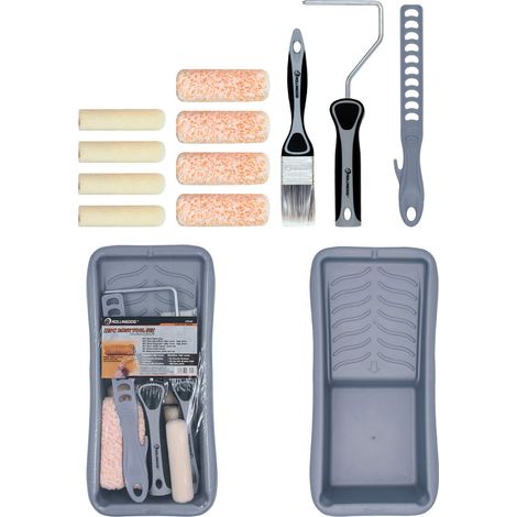 Lot de 12 Rouleaux de Peinture – Petit Rouleau de Peinture de 10,2 cm avec Pinceau et Plateau, Mini Manchons de Rouleau en Microfibre, pour les armoires et les portes (1/5)
