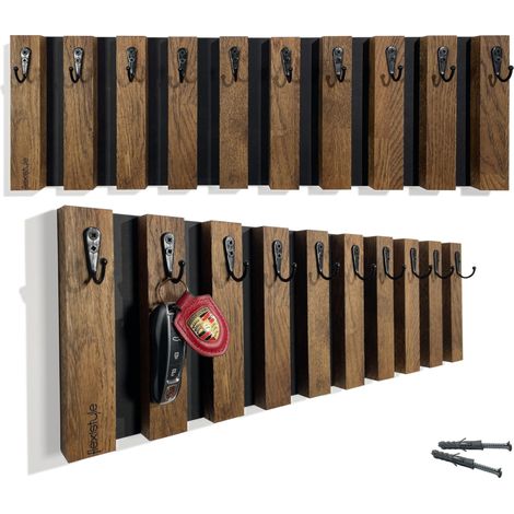 Schlüsselhalter aus Holz, Lamele, 60 cm, braun (1/5)