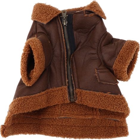 Manteau Chien - Cuir Synthétique Imperméable - Fourrure Intérieure Épaisse - Pour Chiens et Chats Taille M - Hiver (1/5)