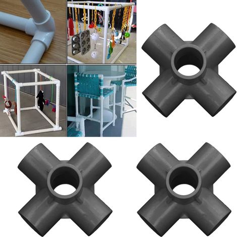 Raccords de tuyauterie d'alimentation en eau en PVC de 25 mm à angle droit et six voies pour les joints de tuyaux d'entrée et de sortie, utilisés pour les meubles, les joints de tuyaux de serre et les (1/5)